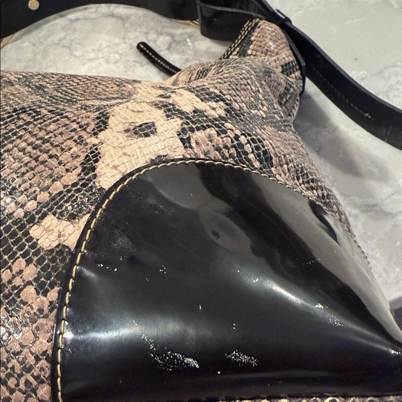 Dooney and Bourke, python, black and gray hobo shoulder bag - Picture 8 of 12